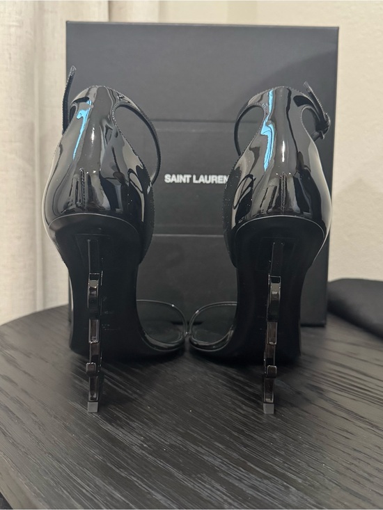 Saint Laurent YSL Opyum 110 Logo Heel Sandal Patent Black 40 main image 5